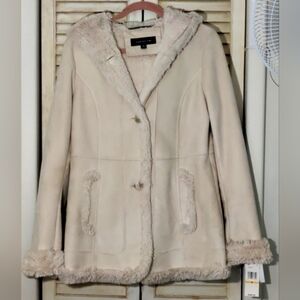 Jones New York Tailored Faux Suede And Fur Jacket, Small